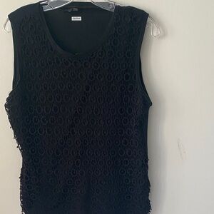 Lapis Black Lace Tank Top